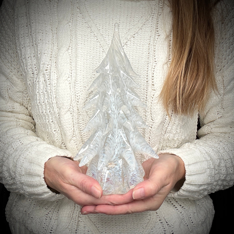 Large Glass Tree - White