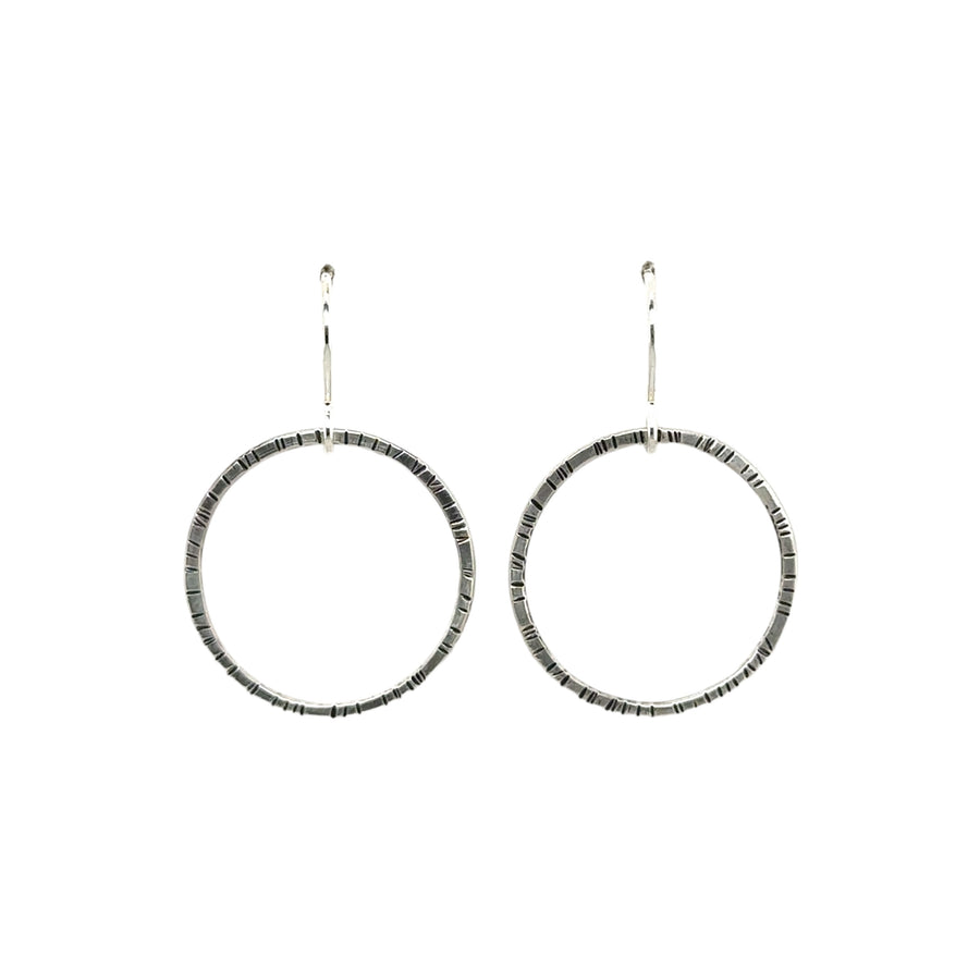 Earrings - Stamped Silver Circles