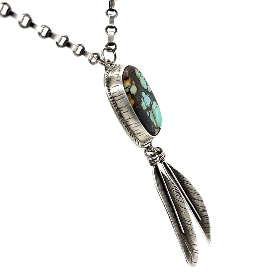 Necklace - Turquoise with Feathers