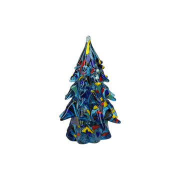 Small Decorated Glass Tree - Light Blue