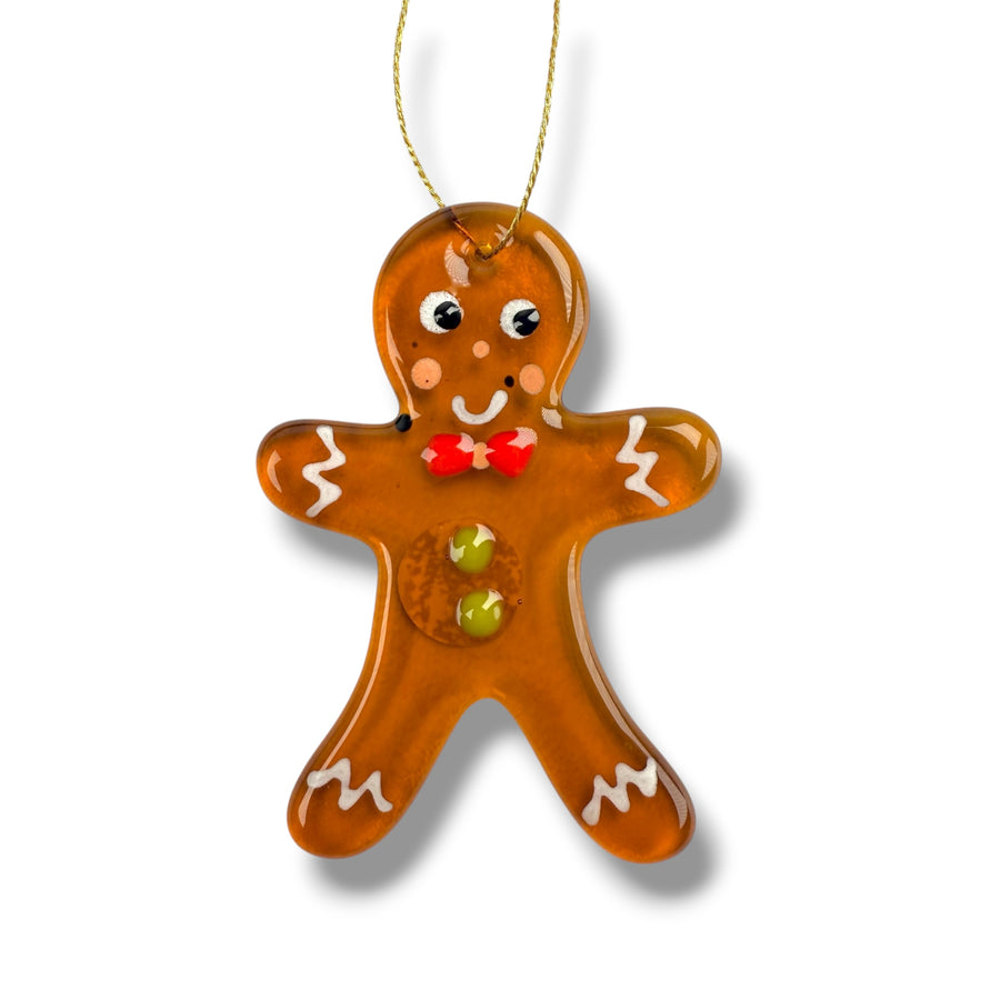 Gingerbread Boy Glass Ornament