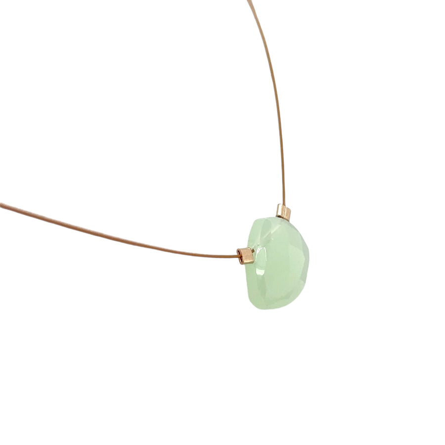 Czech Quartz Necklace - Light Green