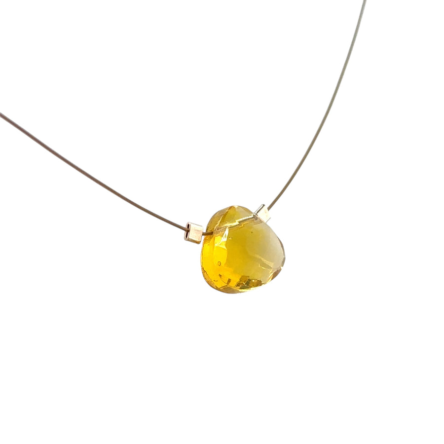 Czech Quartz Necklace - Lemon