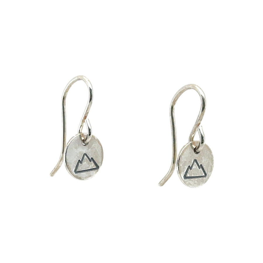 Earrings - Disks with Mountain
