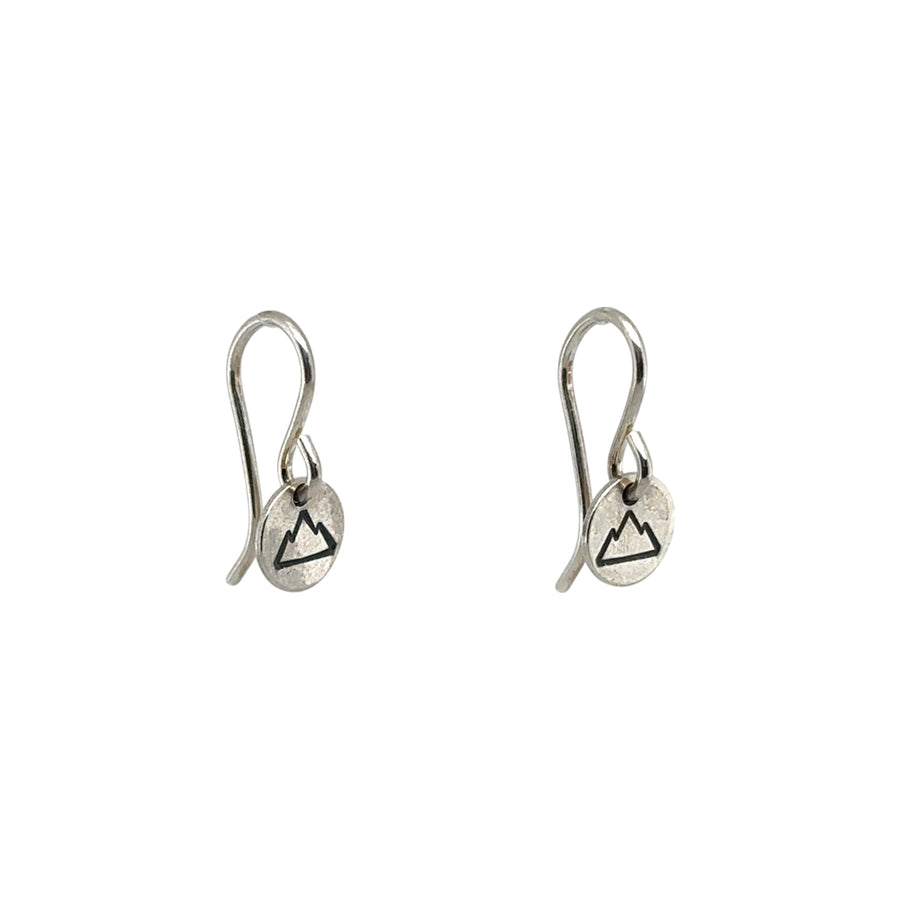 Earrings - Disk with Mountains