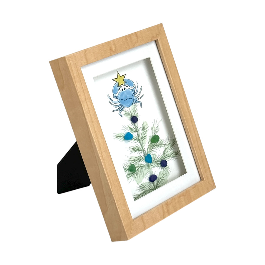 Sea Glass Blue Crab Tree