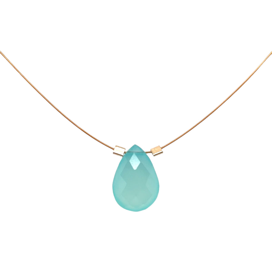 Aqua Chalcedony Necklace