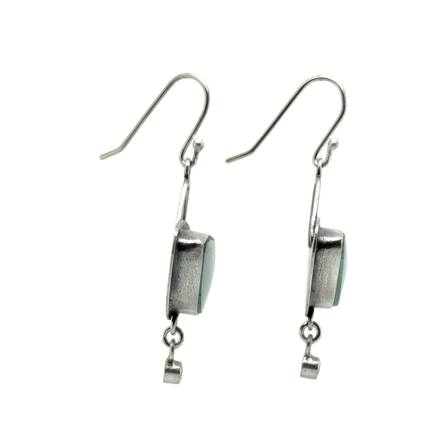 Earrings - Opal Wood Fossil and Citrine