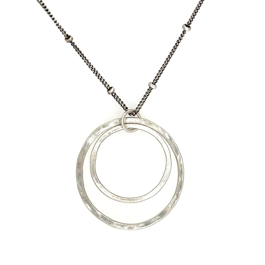Necklace - Double Circle on Satellite Chain