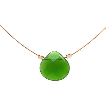 Czech Quartz Necklace - Green Apple