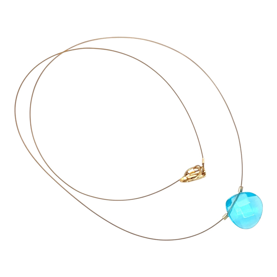 Czech Quartz Necklace - Teal