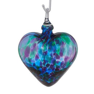 Blue Mosaic Chip Heart Ornament