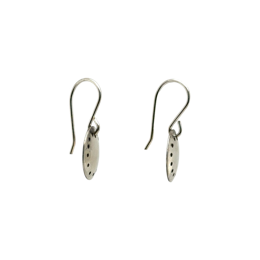 Earrings - Silver Stamped Disks