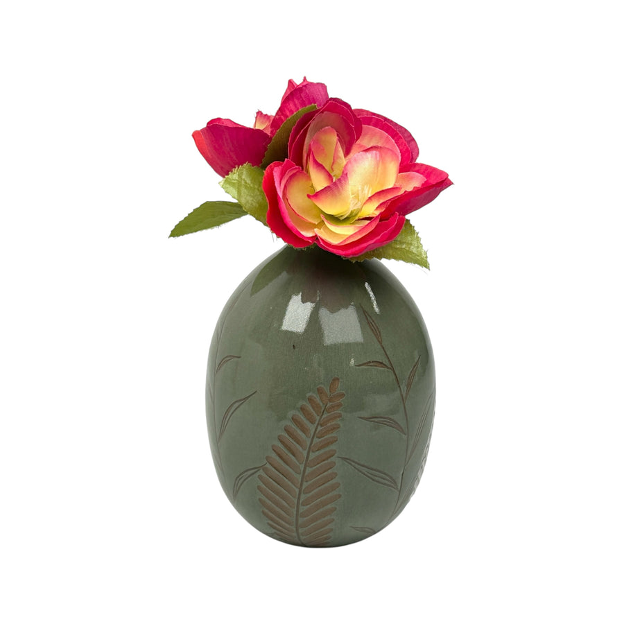 Medium Vase - Teal - Botanical