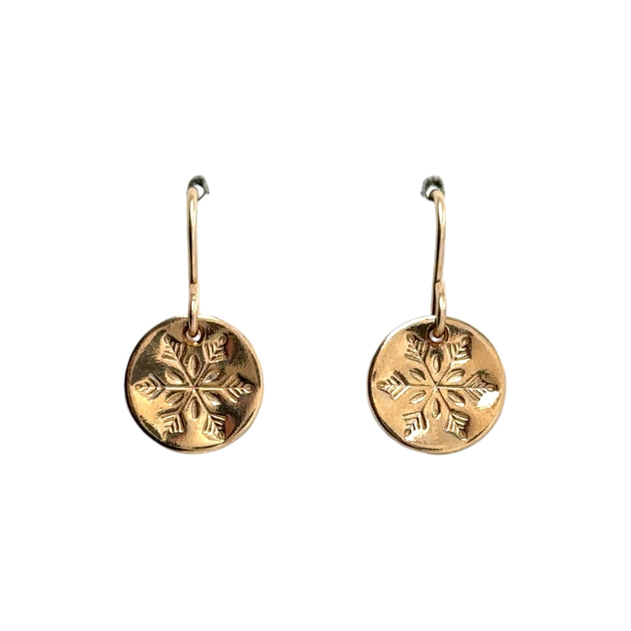 Earrings - Disks with Snowflake