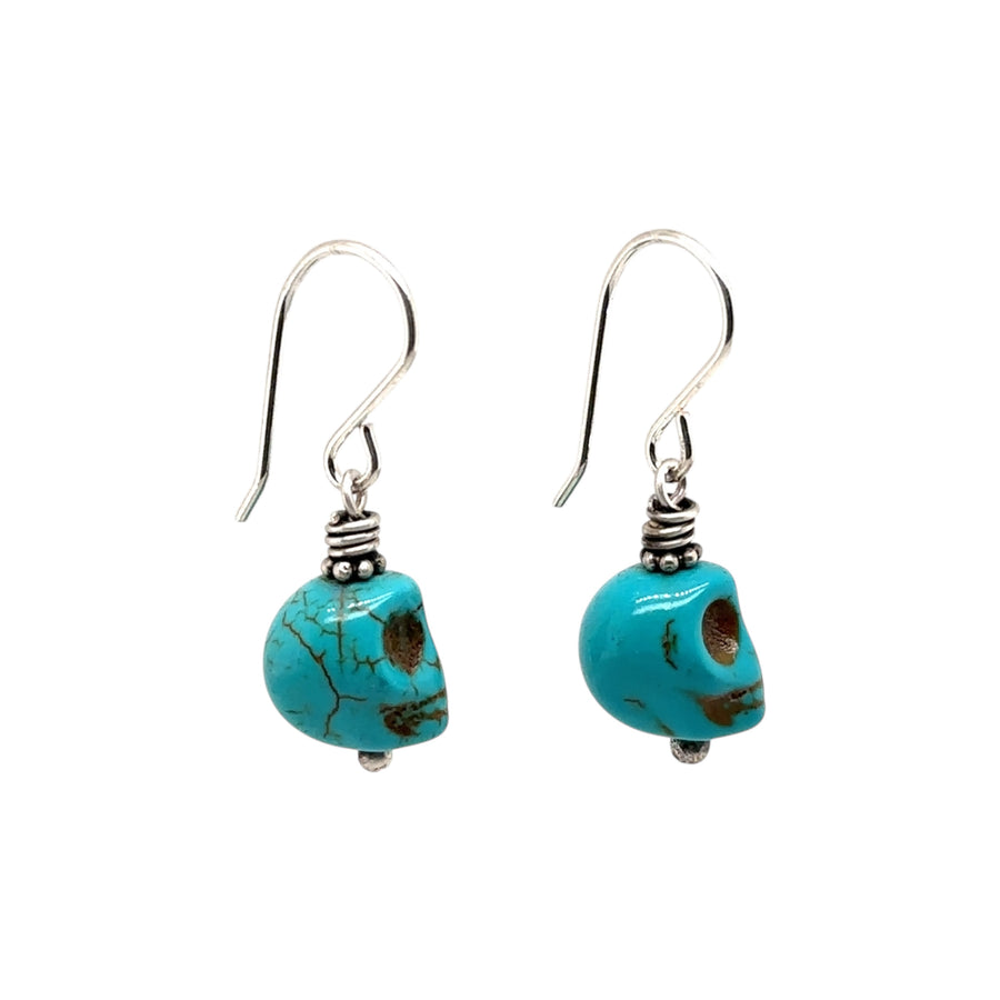 Earrings - Turquoise Skulls