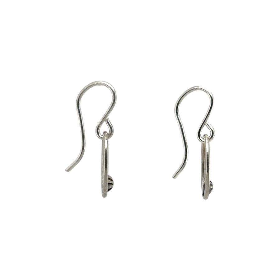 Earrings - Sterling Oval with Recycled Sterling Button