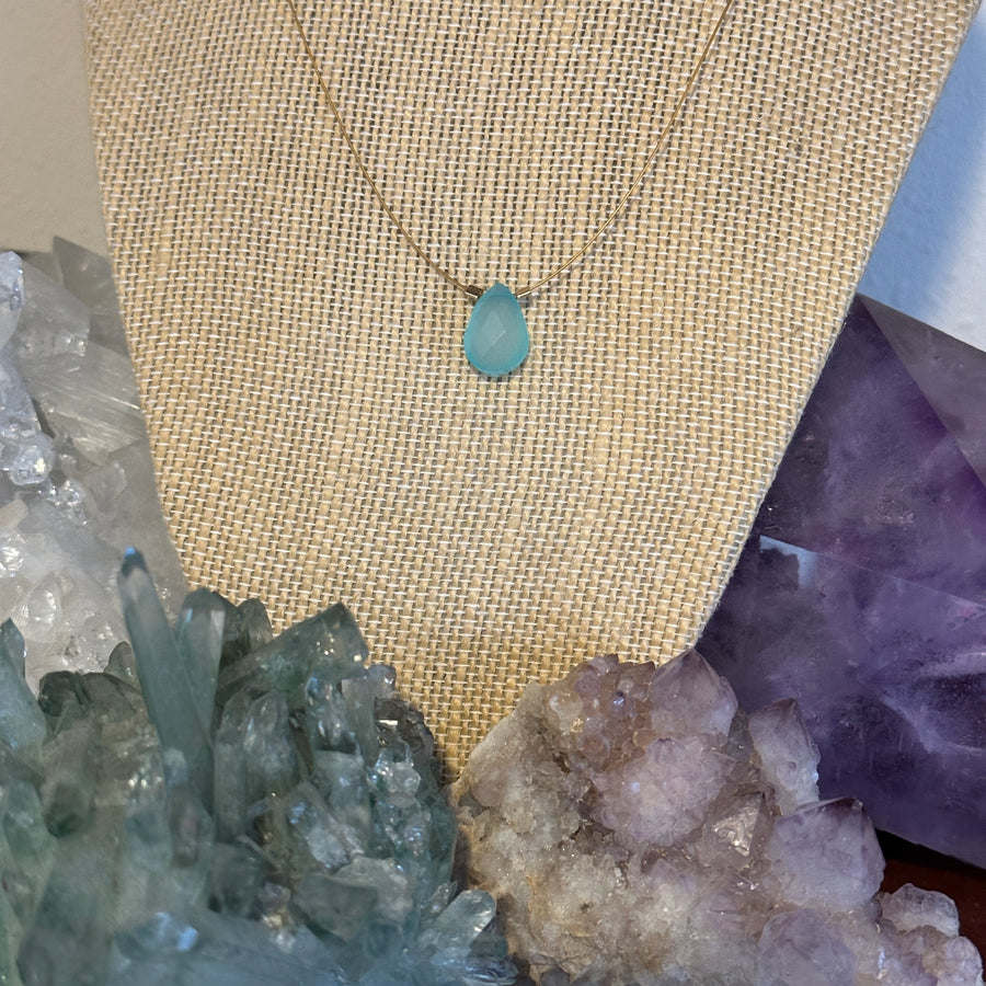 Aqua Chalcedony Necklace