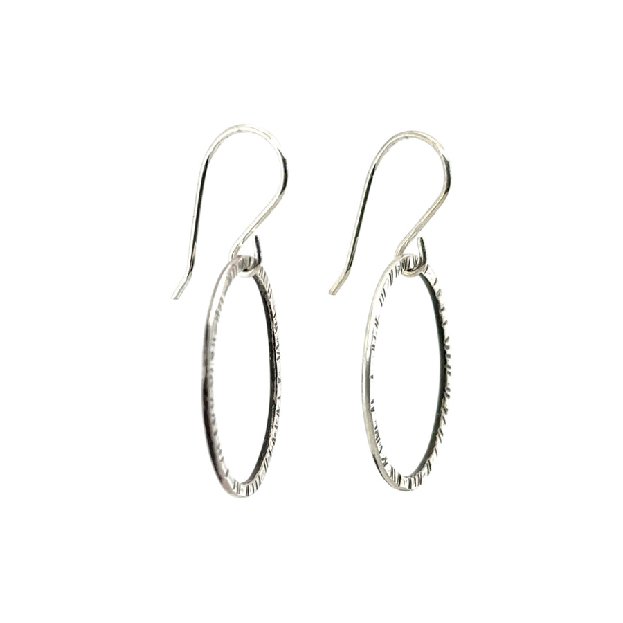 Earrings - Stamped Silver Circles