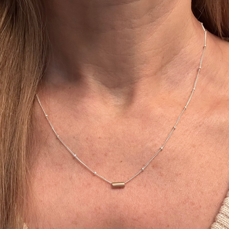 Necklace - 14K Tube on Satellite Chain