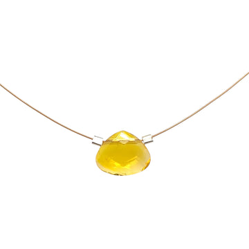 Czech Quartz Necklace - Lemon