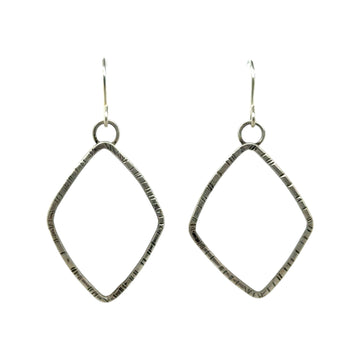 Earrings - Silver Stamped Diamonds