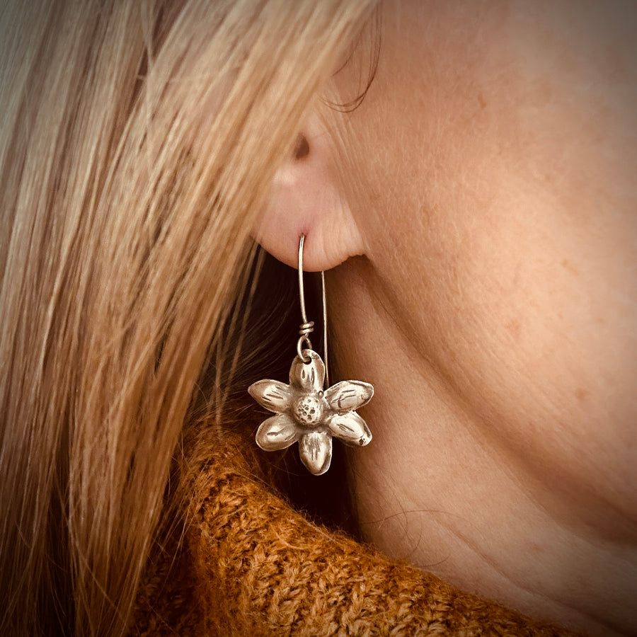 Earrings - Repousse Flowers