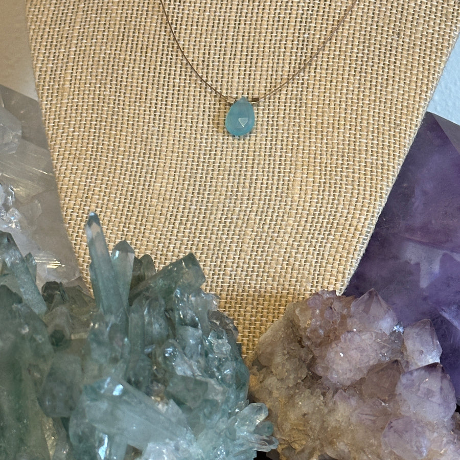 Aqua Chalcedony Necklace