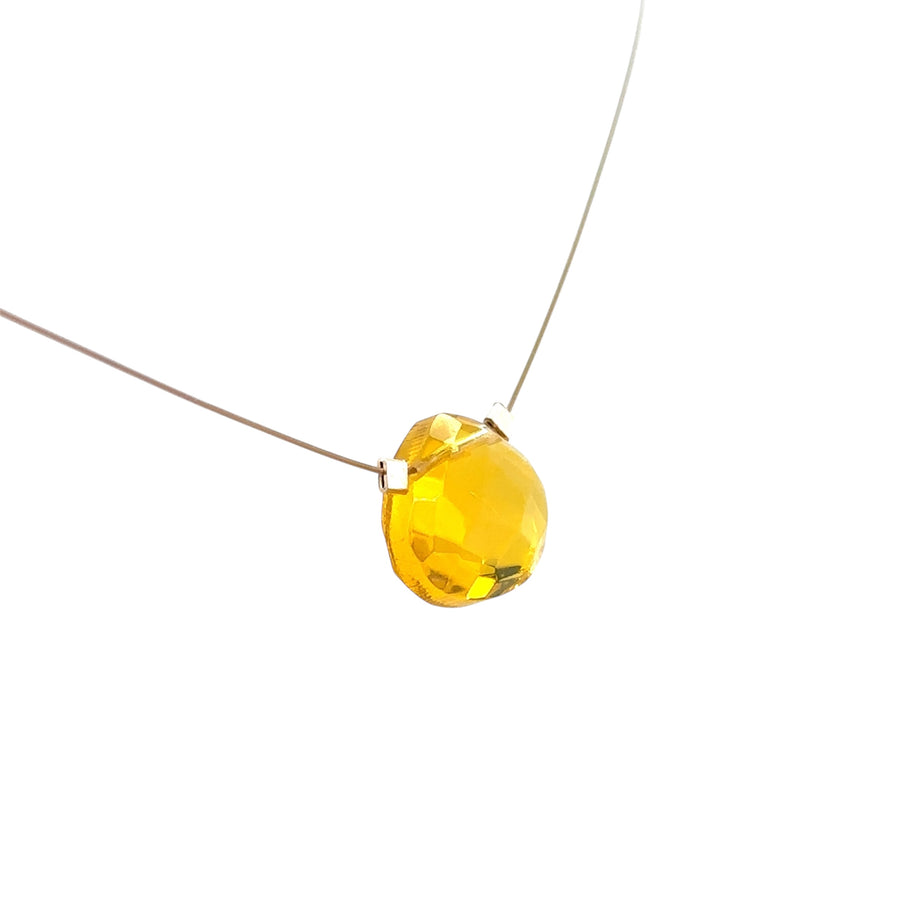 Czech Quartz Necklace - Lemon