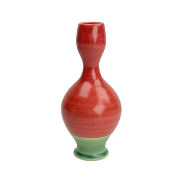 Bud Vase - Cranberry/Green