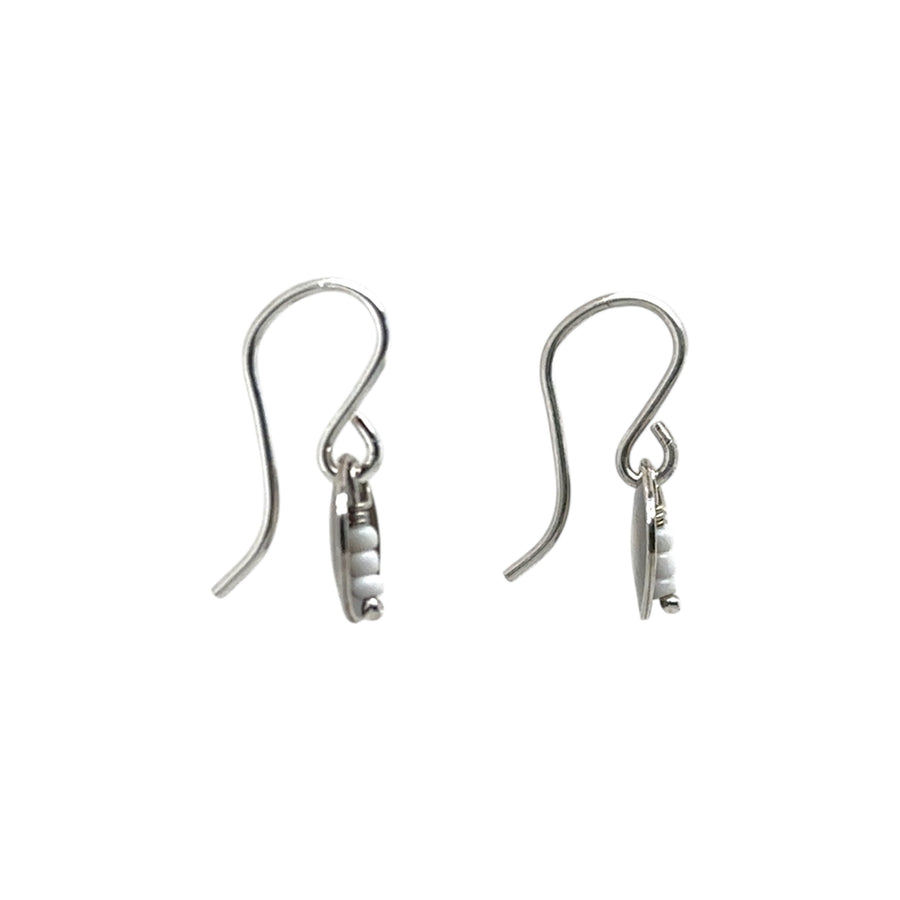 Earrings - Sterling with Vintage White Bead