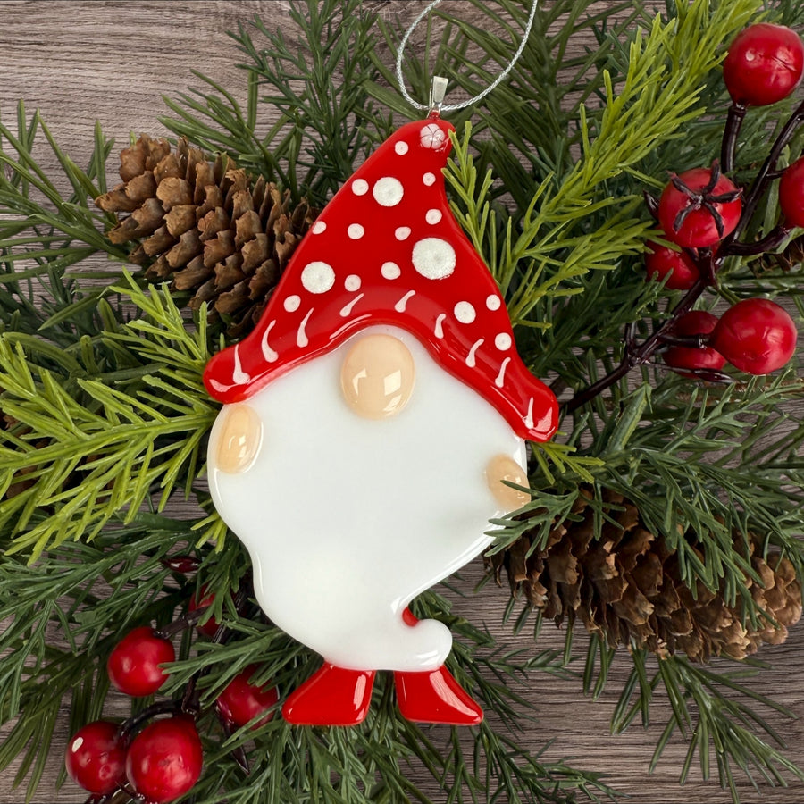 Gnome Glass Ornament