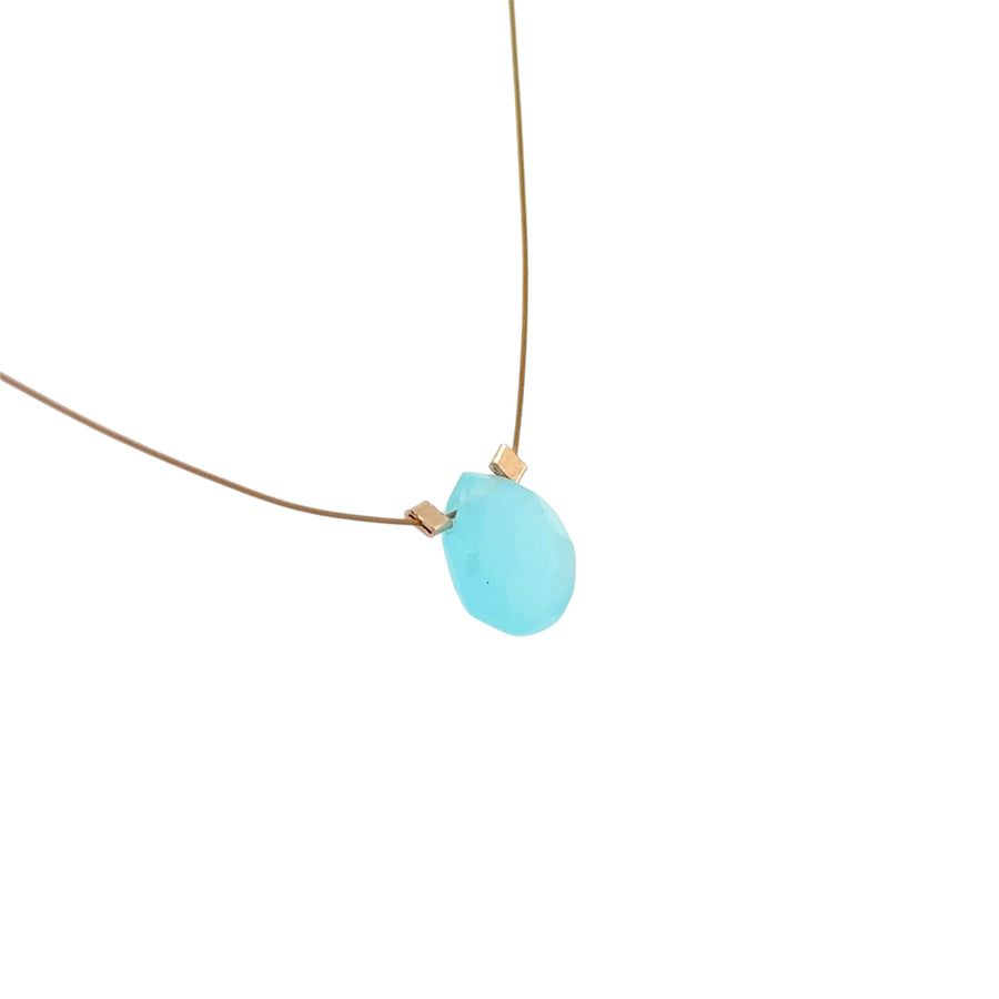 Aqua Chalcedony Necklace