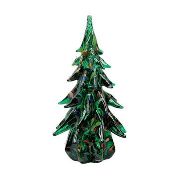 Large Decorated Glass Tree - Dark Green