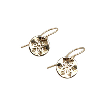 Earrings - Disks with Snowflake