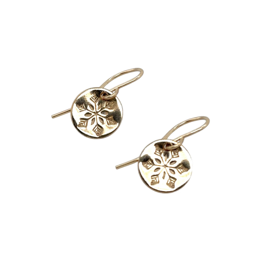 Earrings - Disks with Snowflake