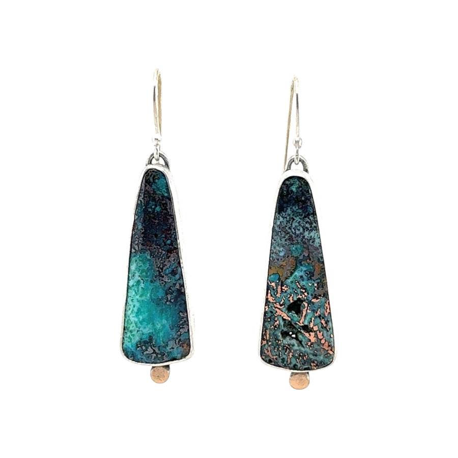 Earrings - Chrysocola Confetti Copper