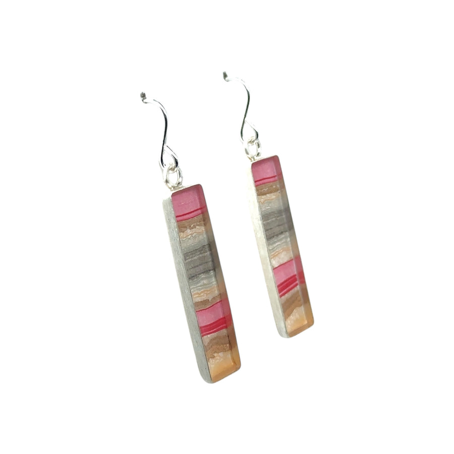 Earrings - Thin Bezel Rectangle Drop