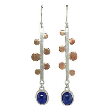 Earrings - Tanzanite and Brass