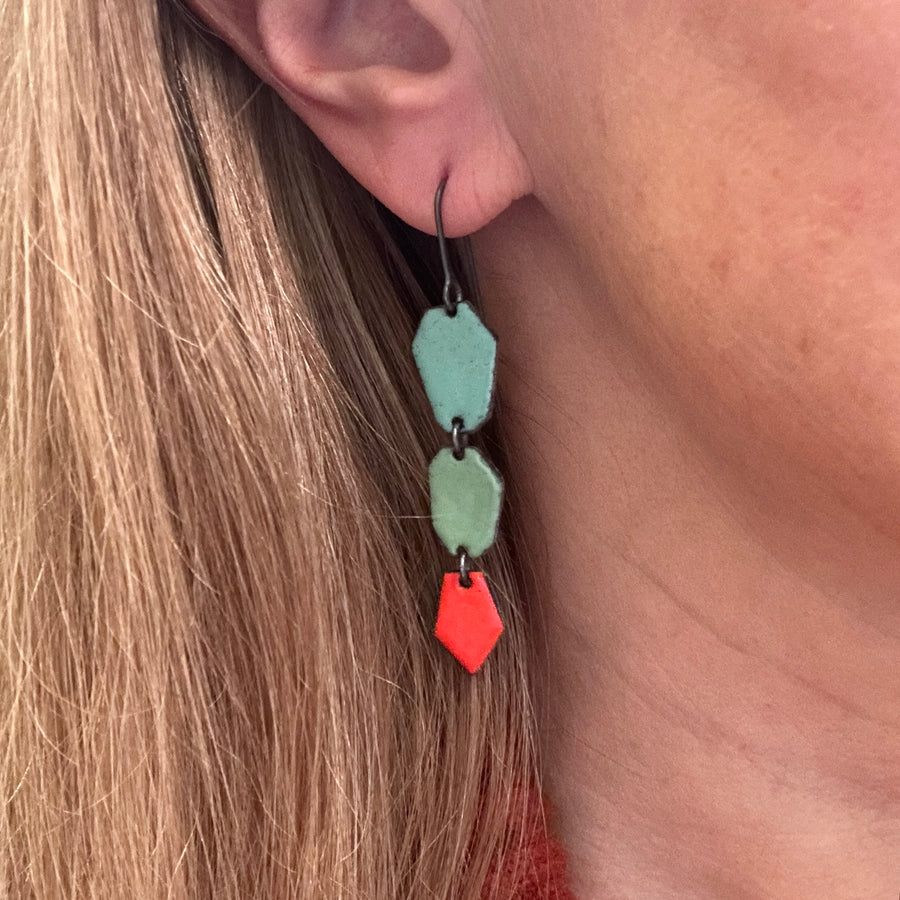 Vernal Earrings - Orange/Green