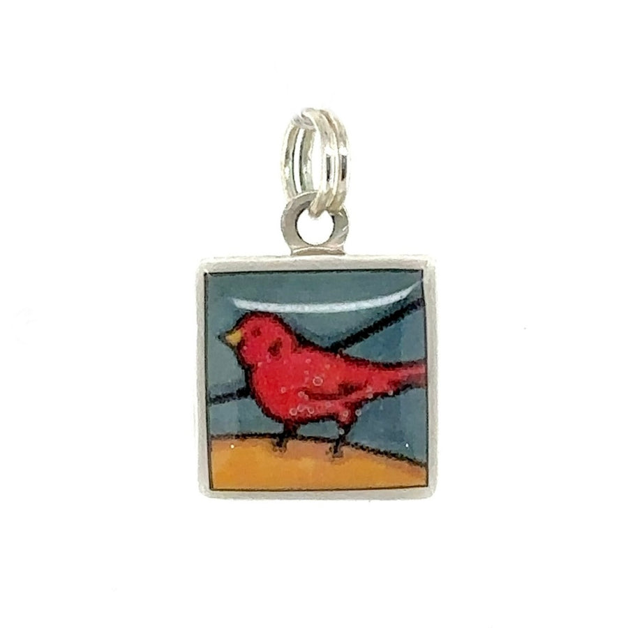 Pendant - Square - Red Bird