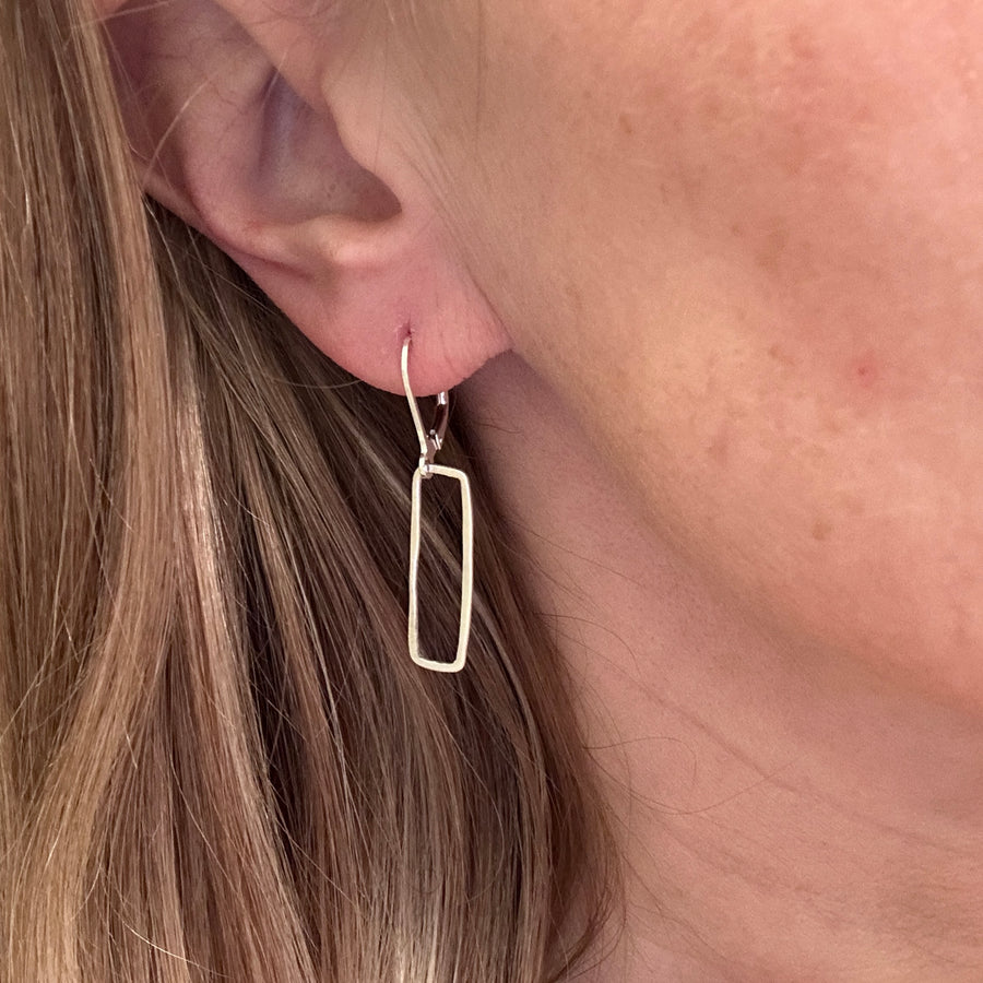 Earrings - Silver Rectangle