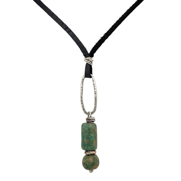 Necklace - Guatemalan Jade on Leather Cord