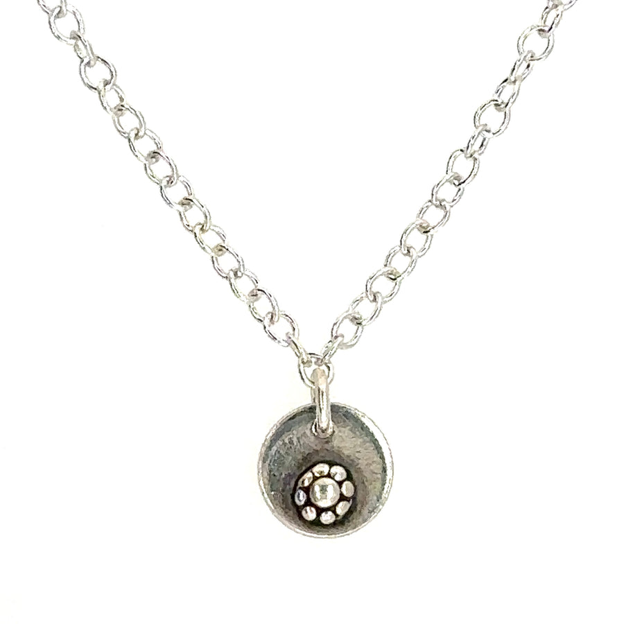 Necklace - Disk with Flower