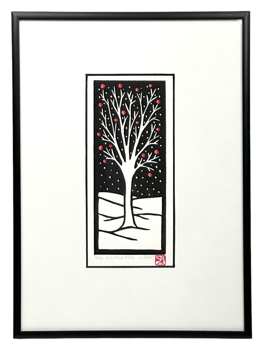 A Little Red - Original Linocut