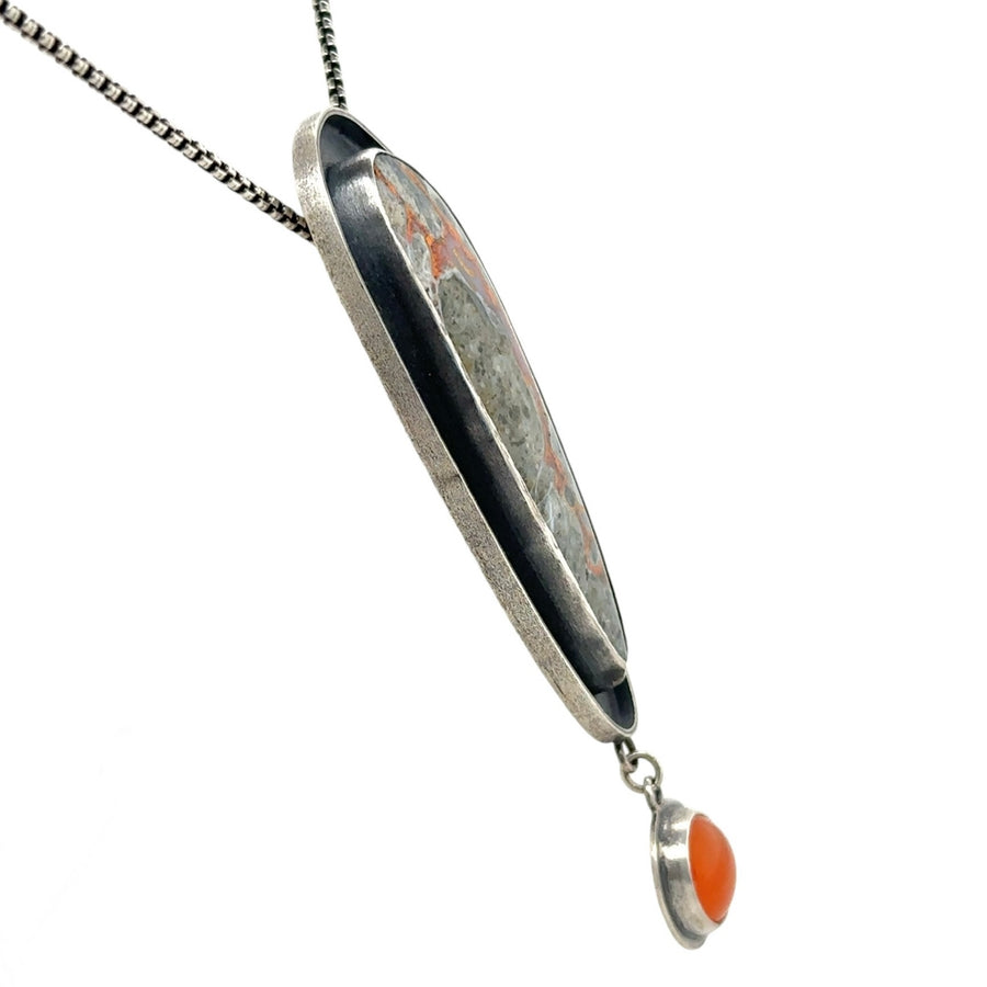 Necklace - Lava Flow Jasper and Carnelian