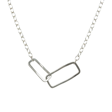 Necklace - Silver Double Rectangle