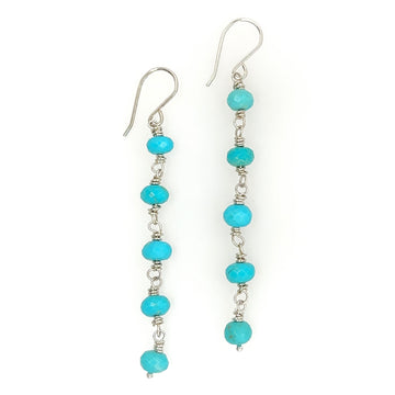 Earrings - Turquoise Drops Five Stones