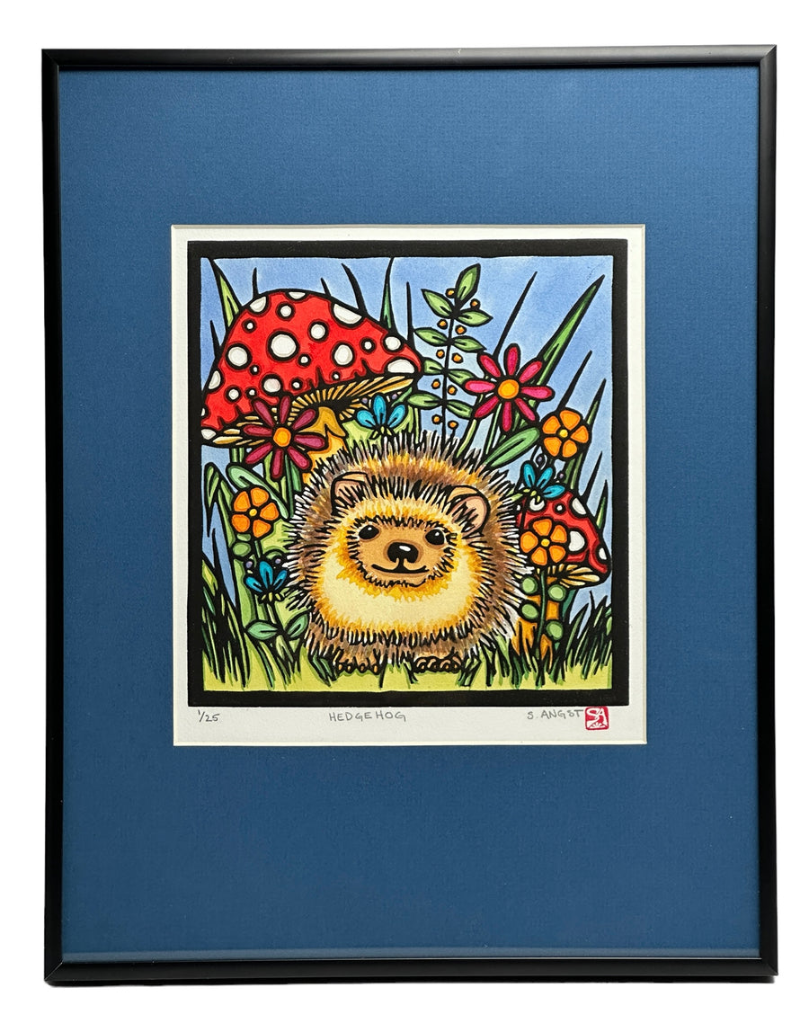 Hedgehog - Original Linocut