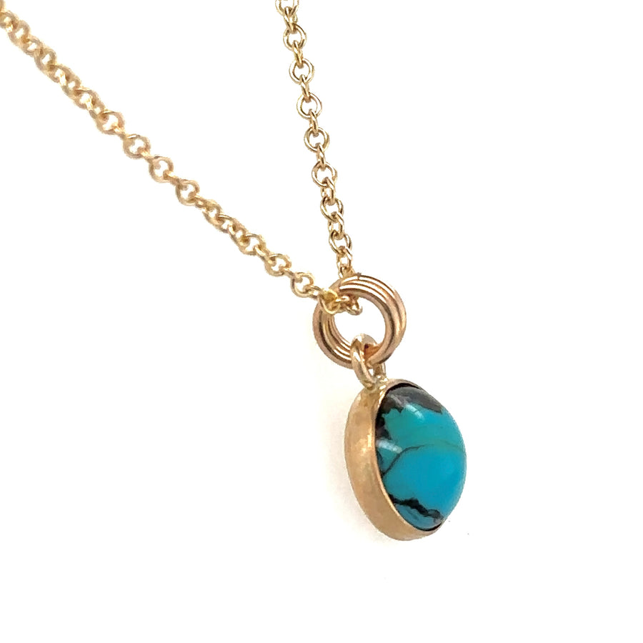 Chinese Turquoise 8mm 14k Gold Fill Necklace